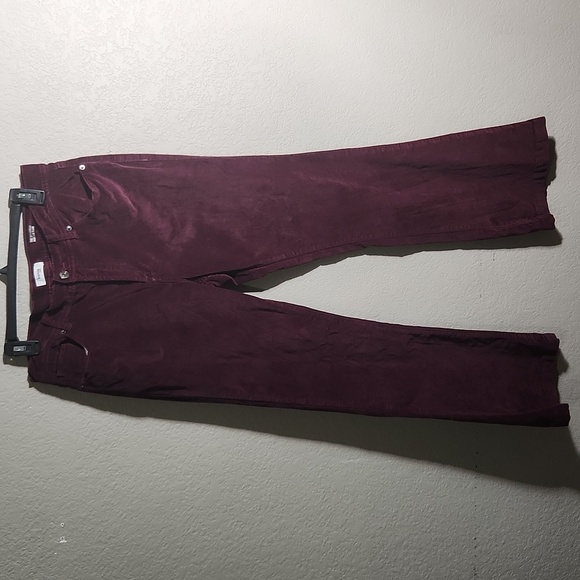 Kensie Jeans Womens Size 10 The Savannah High Rise Flare Velour maroon - Picture 1 of 10